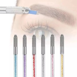 Pluma Inductora Punta Doble Microblading Manual Para Cejas Color Al Azar
