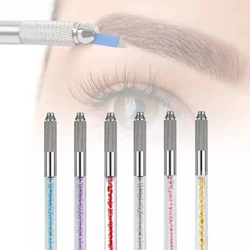 Pluma Inductora Punta Doble Microblading Manual Para Cejas Color Al