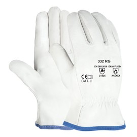 DOJA Barcelona Leather Work Gloves 6 Pairs Leather Gloves Size 9/L Mechanic Gloves Men/Women Gardening Gloves Thorn Resistant Cut Resistant Assembly Gloves Protective Gloves