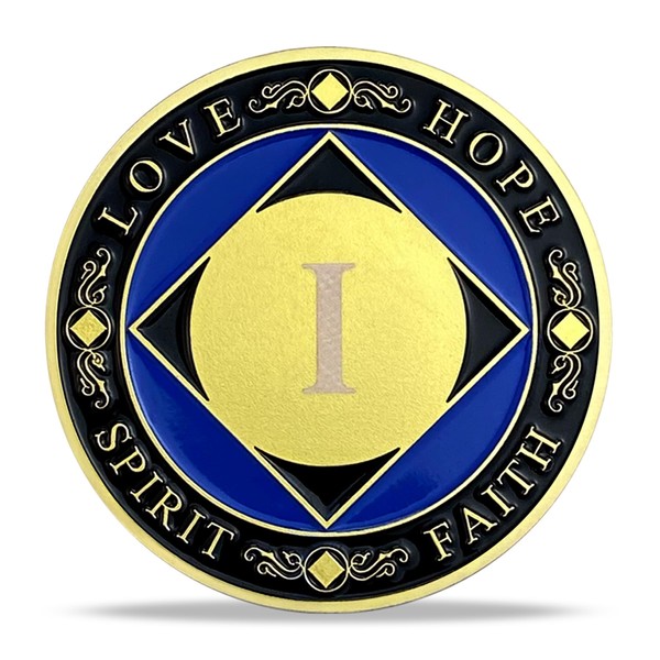 1 Year NA Medallion Gold Plated Narcotics Anonymous Coins Birthday