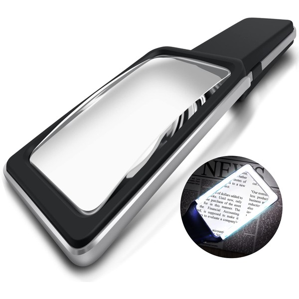 4X Large Magnifying Glass with [Anti-Glare & Fully Dimmable LEDs]-Evenly Lit Viewing Area-The Best Lighted Magnifier for Reading Small Fonts, Low Vision Seniors, Macular Degeneration, Inspection