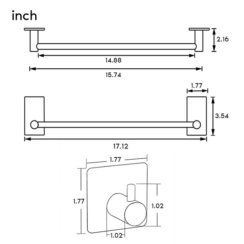 Taozun 16-Inch Towel Bar - Self Adhesive Bathroom Towel Holder