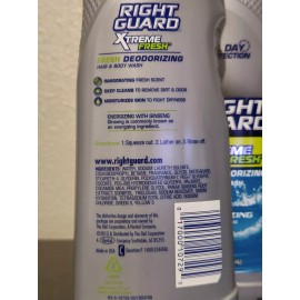 Fresh Lot of 2 - Right Guard Xtreme Fresh Energizing Hair & Body Wash DISCONTINUED