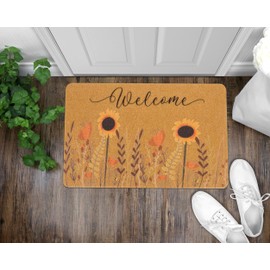 Fall-Sunflower-Doormat-Welcome-Door-Mat - Flower Indooor-Outdoor-Coir-Door-Mats Patio Front-Door Porch Decor 17" X 29"