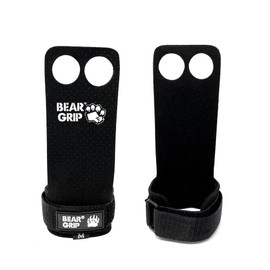BEAR GRIP - Crossfit Grip (MicroFibre Black 2 Hole, XL)
