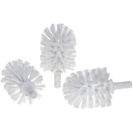 KEUCO Replacement Toilet Brush Head, Interchangeable, Set of 3, Loose, 12.7 x 6.9 cm, White, Original Manufacturer, Toilet Brush Replacement Brush Head