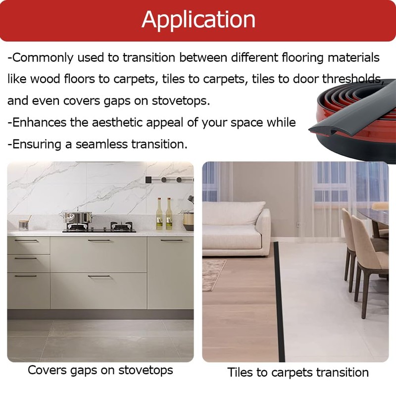 Aroilder Carpet Floor Transition Strip 10Ft, Self-Adhesive Carpet to Tile