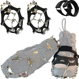 Limm Ice Snow Traction Cleats - Medium Lightweight Crampon Cleats with Big Spikes - Anti Slip Walking Grips Fasten Quickly & Easily Over Footwear - Portable Ice Grippers for Shoes and Boots