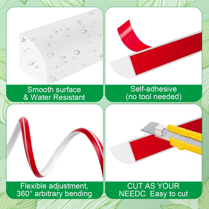 Flexible Quarter Round Molding, Peel and Stick Bendable Trim for
