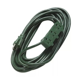 Prime 25ft Extension Cord, 3 Outlets, Outdoor Use, Green, 3 Prong