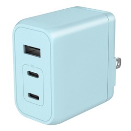 Tama Electronics Industry PD65W Compatible, AC Charger, 3 USB Ports (USB-C x 2, USB-A x1), Permier PR-AP146UC2, Next-Generation GaN, Rapid Charging, AC Adapter, New GaN Gallium Nitride, PSE Technical