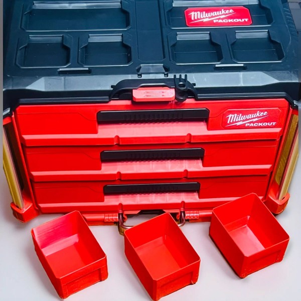 Milwaukee (3-Pack) 3D Storage Bins for Milwaukee PACKOUT 3-Drawer Tool