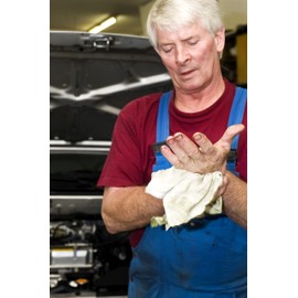 A-I-A Angel-In-Armor White Terry Cloth Rags, 16”x19”, Bulk 4lb Box - Commercial Grade Cotton Cleaning Towels for Bar Mop, Dishes, Shop Rags for Cleaning, Plumbers Rags - Reusable and Washable