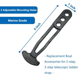 Telescoping Ladder Strap for Boat Yacht, Rubber Strap Secure Retaining Latch Band Belt with Adjustable Mounting Holes for Marine Sport Jet Swim Boarding