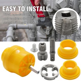 GMAPATS PVC Thread Kit, Pipe Threading Tool PVC Pipe Threader Set with 3 Dies 1/2" 3/4" 1" Plastic Pipe Tap Die Set for Electric Drill, Pipe Threader Kit