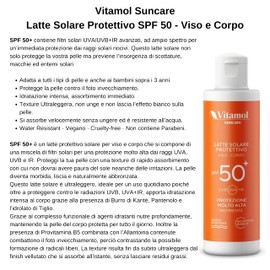 Vitamol Sun Protection Very High Sun Protection Factor 50+ Sun Lotion for Face and Body to Protect Against UVA and UVB Rays No White Effect Water Resistant