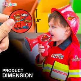 Playbees Firetruck Stickers - 2 Rolls - Kids' Party Favors, Game Prizes, Novelty Toys, Wall Decor, Scrapbooking, Girly Collections, Arts and Crafts