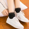 SKHAOVS 4 Pairs of Black Ruffle Socks for Women, Ankle
