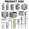 34PCS Concrete Hole Saw Kit,30/40/50/65/80/100/110mm Masonry Hole Saw, with SDS