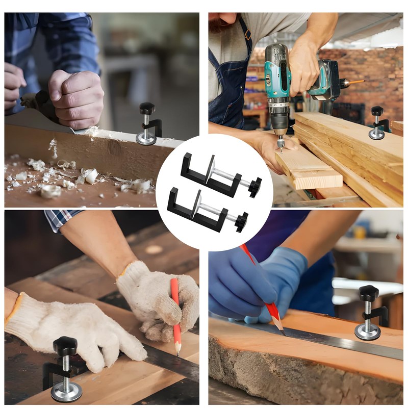 2 Pcs G Clamp for Woodworking, G Clamp with Adjustable