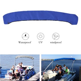Bimini Top Storage Boot，600D Sun Protection Windproof Bimini top Boot Cover,Suitable for 3-4 Bows Bimini Tops,Tear Resistant Durable Canvas Waterproof Storage Boot Cover (Blue, 85"-90" W)