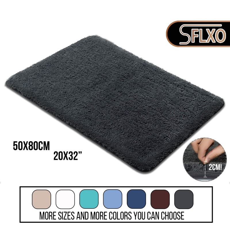 SFLXO 60cm x 40cm Non Slip Bath Mat Machine Washable