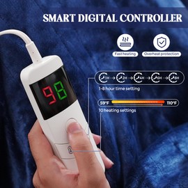 Kosydown Heated Electric Blanket Throw Size 50"x 60" Heating Thow Blanket Soft Warm Thick Bed Blanket for Cold Winter 5-Position