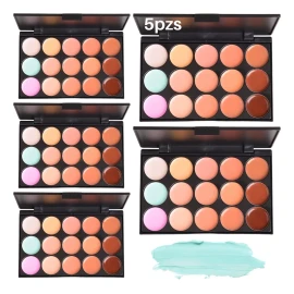 Veraly 5 Piezas Paleta De 15 Correctores Granos Maquillaje Contorno