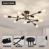 ZGLAOJT Black Semi Flush Mount Ceiling Light Fixture，9 Light Modern