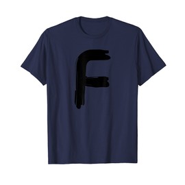 Creative Bold Black Letter F - Design - Alphabet - Marker T-Shirt