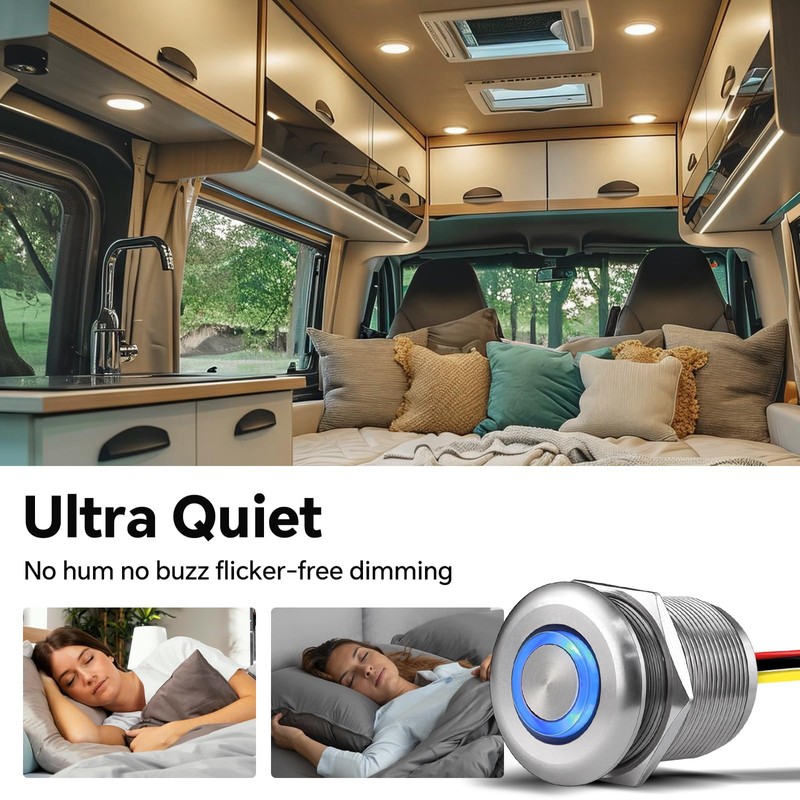 Acegoo 12 Volt Dimmer Switch High-Side PWM Dimming Switch, 7/8"