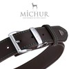MICHUR Classica Leather Dog Collar, Brown Leather, Available in Various