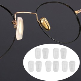 UPIONIC Glasses Nose pad Cover, Comfortable Non-Slip Eyeglass Nose Piece Pad, Slip-on Eyewear nosepad for Men and Women(5Pairs,White,M Size)
