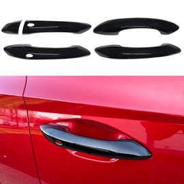 AOKIO Compatible with 2022 2023 2024 Hyundai Tucson Accessories Door Handle Cover Trim (Glossy Black with Smart Keyhole)