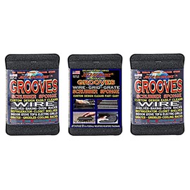 Jetz-Scrubz Grooves Scrubber Sponge - Cleans Wire Racks & Shelves, Baking & Cooling Racks, Pack of 3