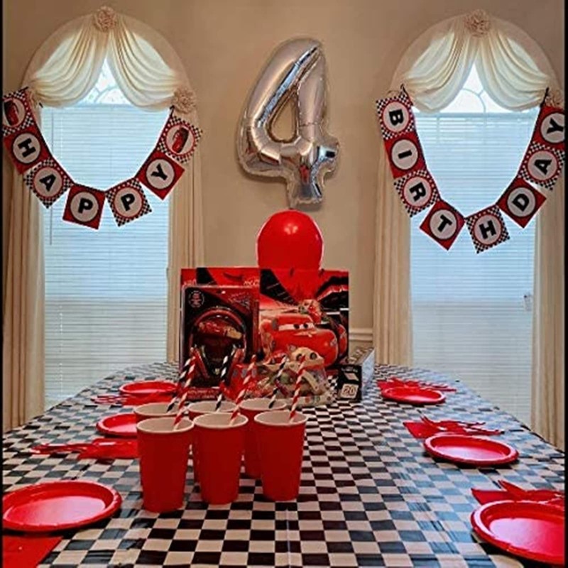 137*274cm Black and White Checkered Disposable Table Cloth Table Covers,Party