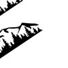 2PCS Car Decal Mountain Tree Forest Pattern Car Side Body
