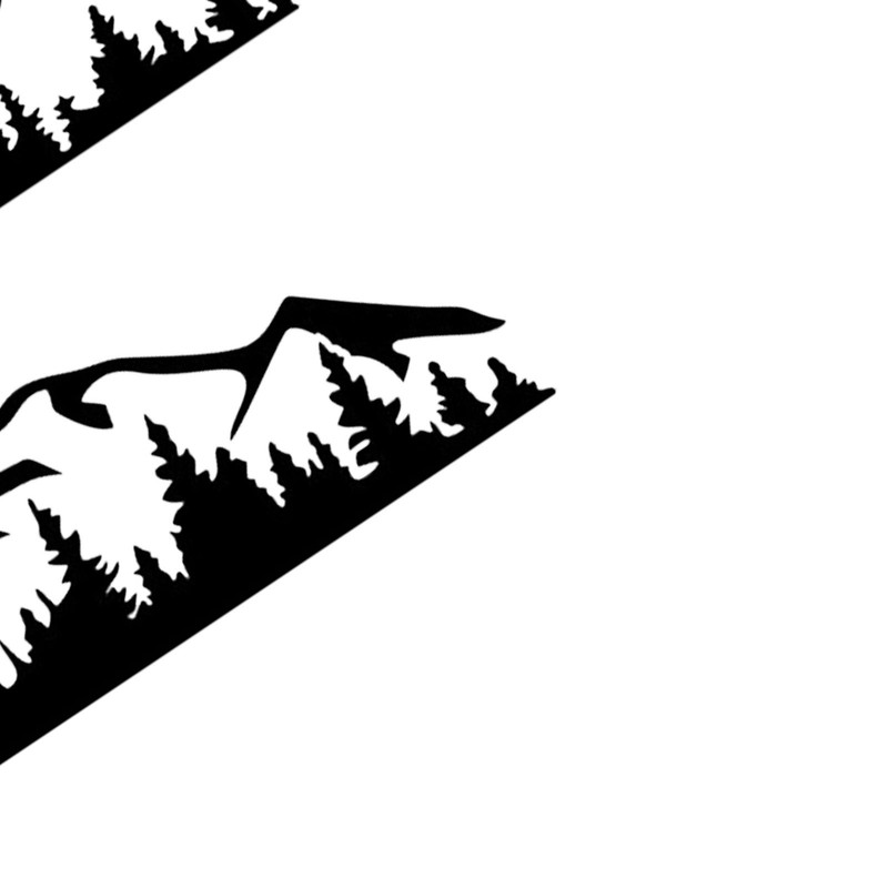 2PCS Car Decal Mountain Tree Forest Pattern Car Side Body