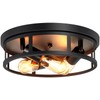 XPEHK Farmhouse Flush Mount Ceiling Lights,3-Light Black Hallway Light Fixtures,Rustic