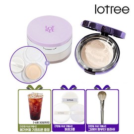 Lotree Transparent Makeup 2-Piece Set [Lotree] Loose Powder No. 21 + Rosa Centifolia Powder Pact No. 21 (Gift) Portable Container 2 Puffs / 투명 메이크업2종세트[로트리]루스파우더 21호+로사 센티폴리아 파우더팩트21호(증정)휴대용기 퍼프2P