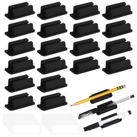 ARPOVIST 20 Pcs Adhesive Pencil Holders for Desk,Silicone Pen & Marker Clips for Clipboard Attachment, Classroom and Office Desk Accessories, Teacher & Student Supplies