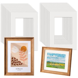 QINGYIWL Pack of 20 Picture Mounts, A4 Photo Mount for A5 Print, Bright White Acid-free Picture Frame Mat for A4 Picture Image Display Artwork Paintings - To Enhance the Visual Effect