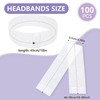 BREENHILL 100 Count Disposable Spa Facial Headbands with Convenient Closure,White