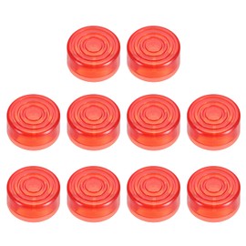 MECCANIXITY 10 Pcs Footswitch Toppers Guitar Pedal Button Caps Plastic Footswitch Top Cover 3/8" for Guitar Effects Pedal Buttons, Red