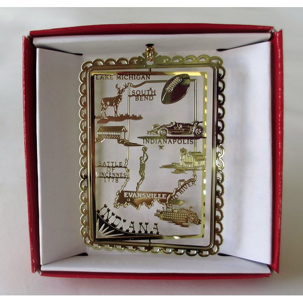 Indiana Christmas ORNAMENT State Travel Souvenir Gift
