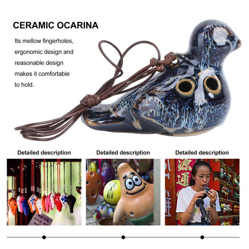 6 Hole Ocarina Musical Instrument Bird Shaped Ocarina Masterpiece for