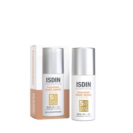 ISDIN - FotoUltra Age Repair Fusion Color Water SPF 50 - Protector solar facial de fase acuosa, triple accin anti-fotoenvejecimiento, con color, 50 ml