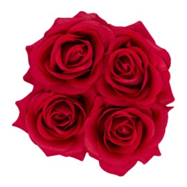 Relaxdays Round Rose Box, 4 Roses, Flower Box, White, Long Shelf Life, Gift Idea, Decorative Flower Box, Choice of Colours
