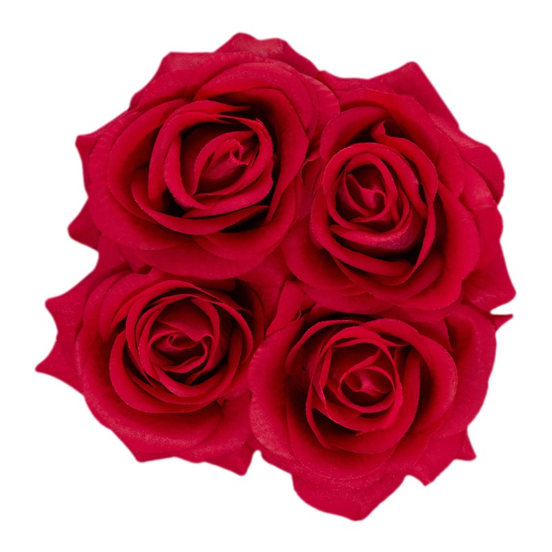 Relaxdays Round Rose Box, 4 Roses, Flower Box, White, Long