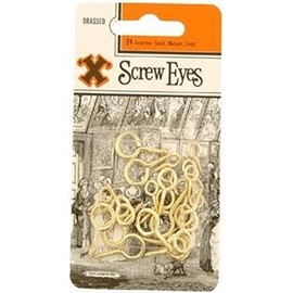 X Assorted Screw Eyes Brass Plated 24 Pack Blister 12842